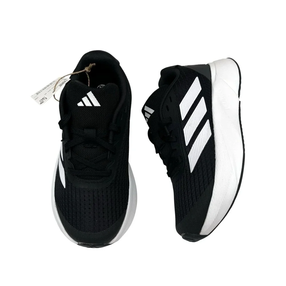 Adidas Duramo SL Little Boys Girls Running Shoes Size 10.5 Black White Sneakers
